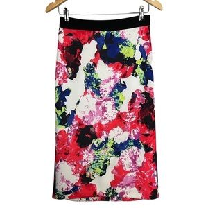 MILLY Floral Scuba Pencil Skirt